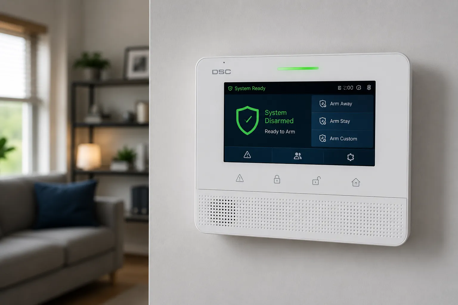 Alarm system control panel