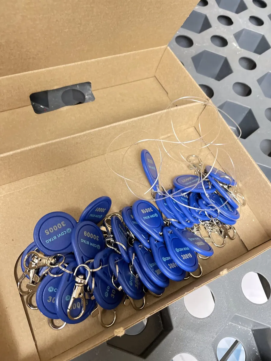 Key fobs prepared for a new access control system