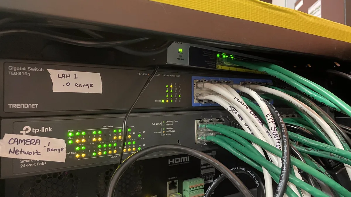 Labelled network switches for a camera network